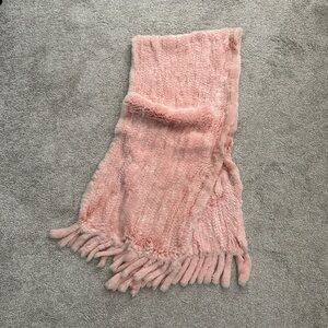 Pink Knitted Rabbit Stole